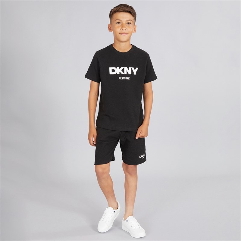DKNY Boys T-Shirt And Shorts Set Black - Image 3
