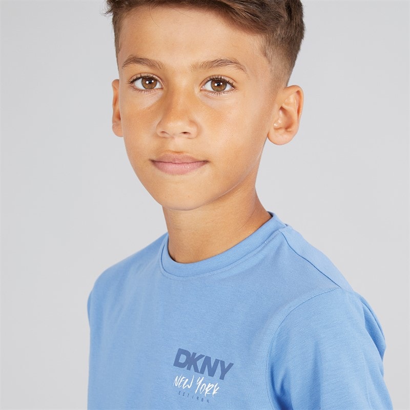 DKNY Boys T-Shirt And Shorts Set Blue - Image 3