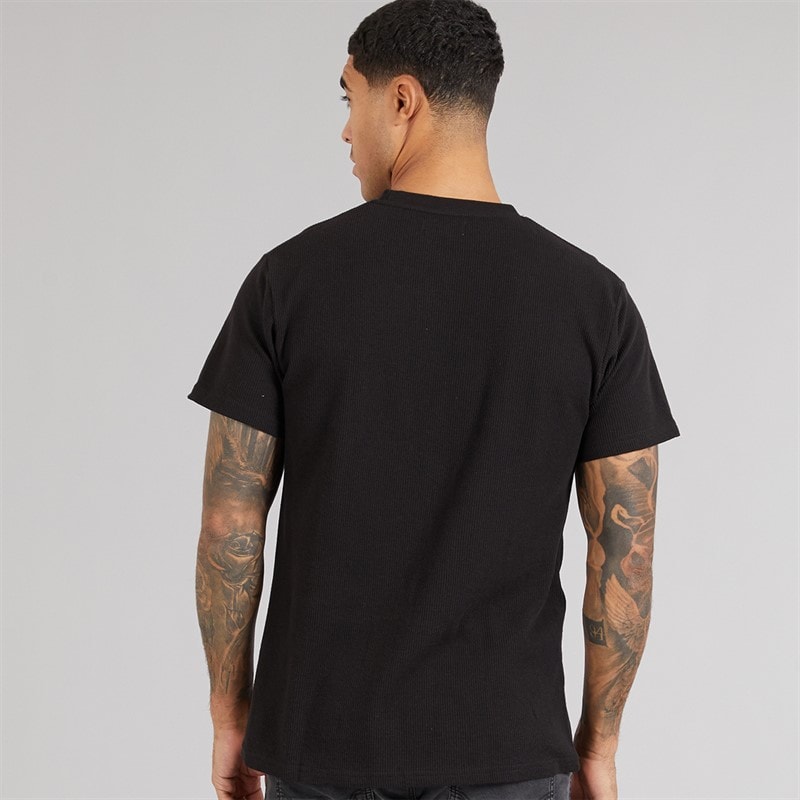 DKNY Mens Diamonds Waffle T-Shirt Black - Image 2
