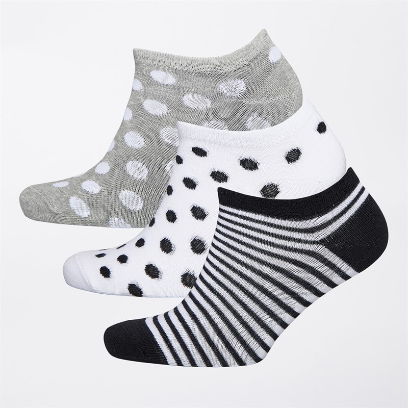 DKNY Womens Lucia Three Pack Trainer Socks White/Grey/Black - Image 1