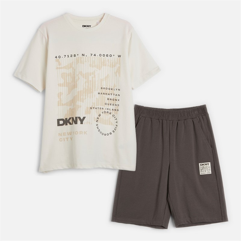 DKNY Boys T-Shirt And Shorts Set Cream
