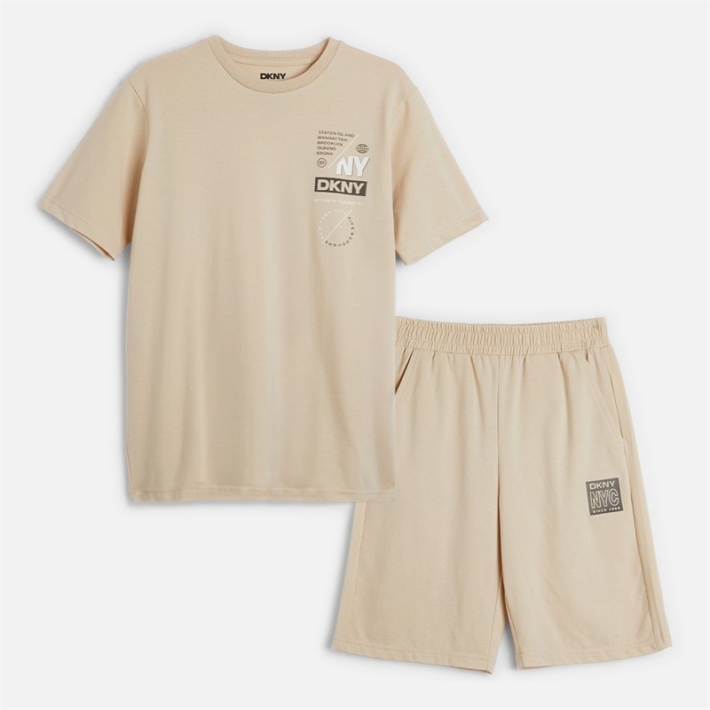 DKNY Boys T-Shirt And Shorts Set Beige