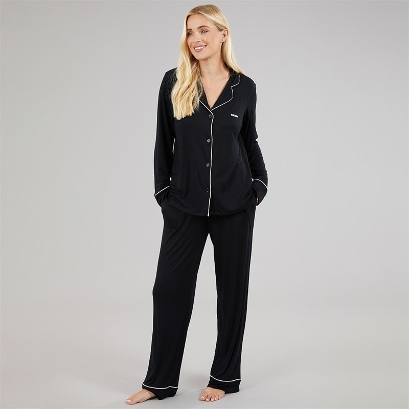 DKNY Womens Jersey Core Pyjama Set Black - Image 3