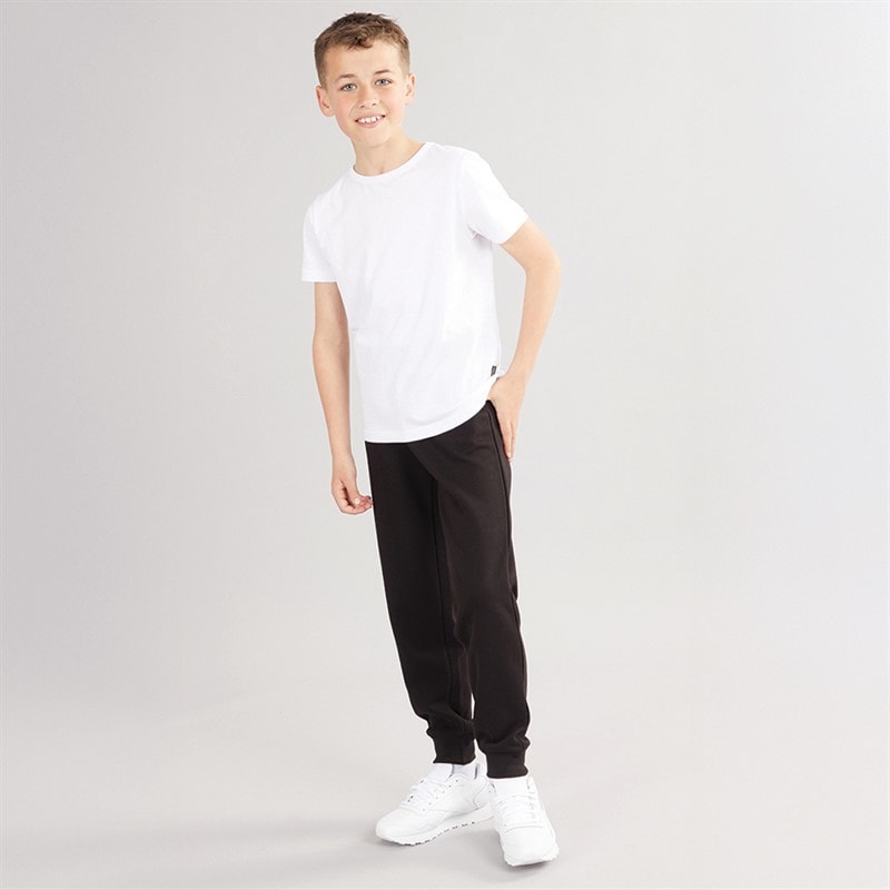 Kangaroo Poo Boys Slim Fit Cuffed Fleece Jog Pants Black - Image 4
