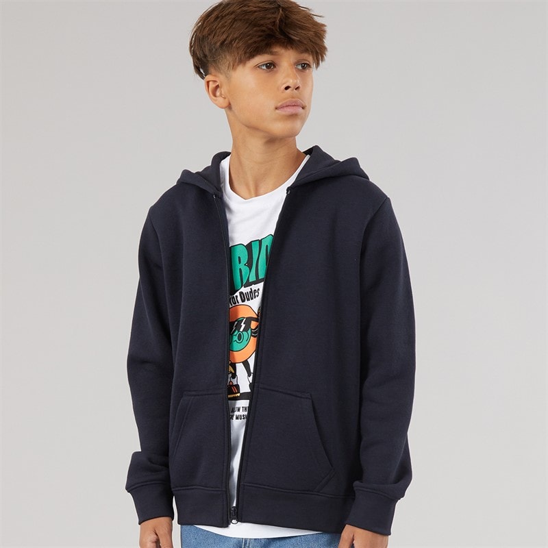 Kangaroo Poo Boys Zip-Through Hoodie Navy