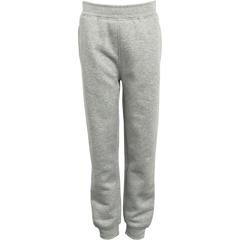 Kangaroo Poo Boys Slim Fit Cuffed Fleece Jog Pants Grey Marl - Image 3