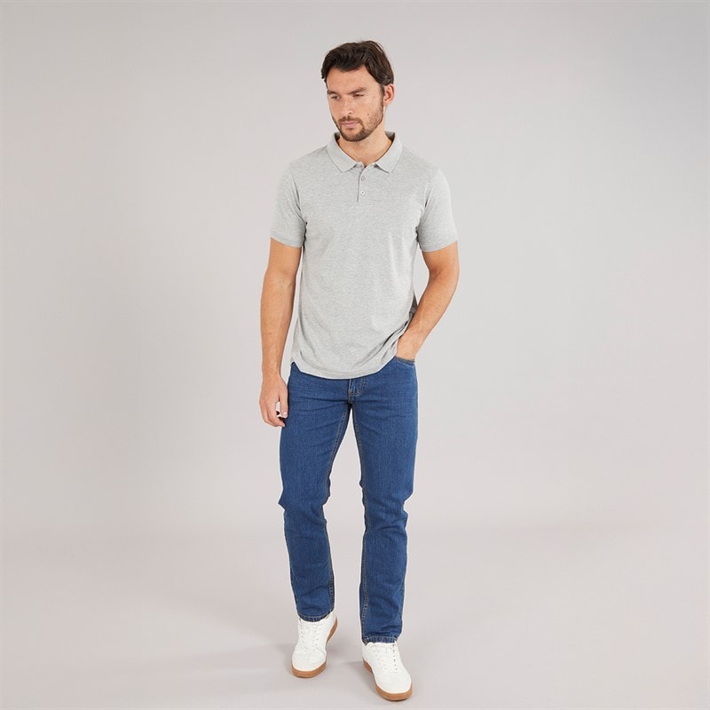 Kangaroo Poo Mens Three Pack Jersey Polo Shirts Black/Indigo/Grey Marl - Image 4