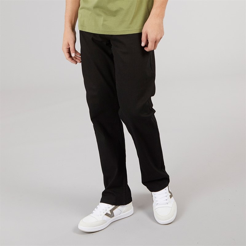 Kangaroo Poo Mens Stretch Straight Fit Jeans Black