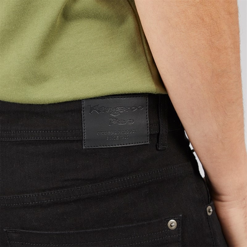 Kangaroo Poo Mens Stretch Straight Fit Jeans Black - Image 3