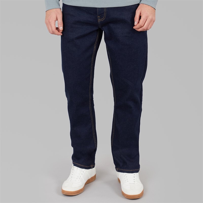 Kangaroo Poo Mens Stretch Straight Fit Jeans Rinse Wash