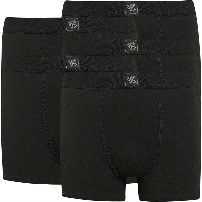 Kangaroo Poo Boys Five Pack Boxers Black - Image 1