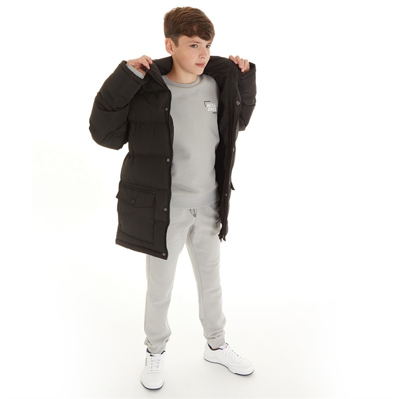 Kangaroo Poo Boys Hooded Puffer Jacket Black - Image 3