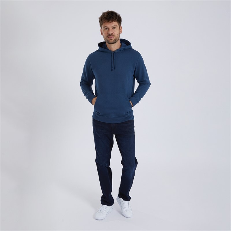 Kangaroo Poo Mens Fleece Hoodie Dark Denim - Image 3