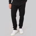 Kangaroo Poo Mens Regular Fit Cuffed Fleece Joggers Black
