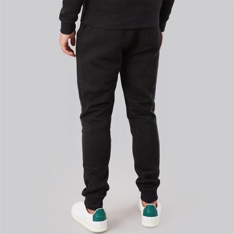 Kangaroo Poo Mens Regular Fit Cuffed Fleece Joggers Black - Image 2