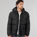 Kangaroo Poo Mens Hooded Padded Jacket Black
