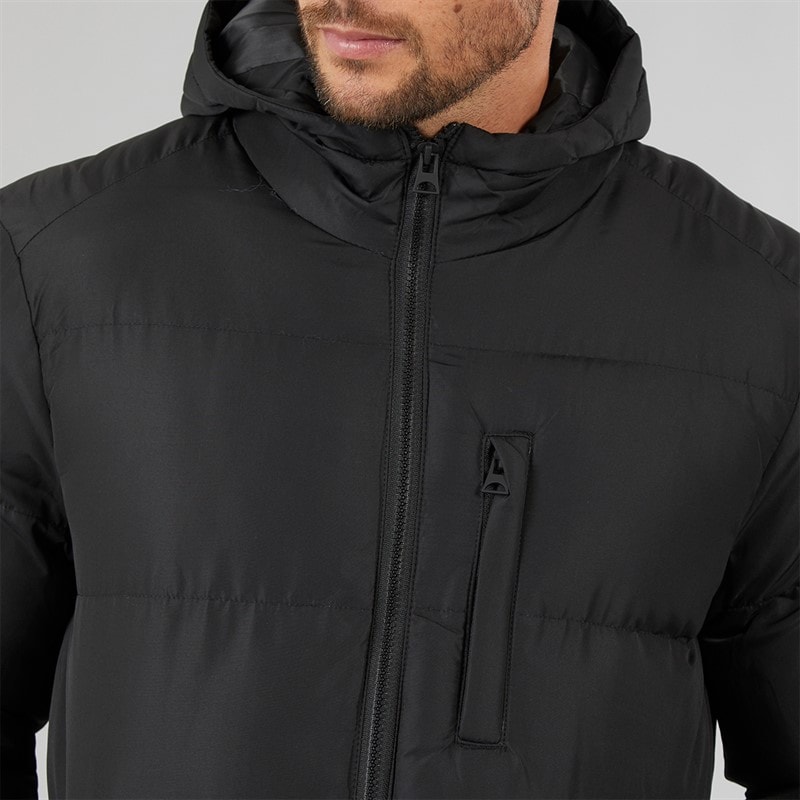Kangaroo Poo Mens Hooded Padded Jacket Black - Image 3