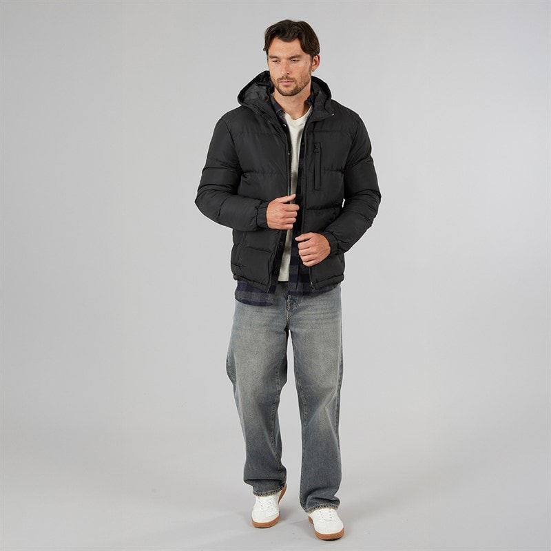 Kangaroo Poo Mens Hooded Padded Jacket Black - Image 4