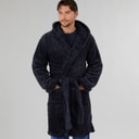 Kangaroo Poo Mens Hooded Robe Navy