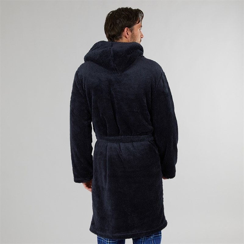 Kangaroo Poo Mens Hooded Robe Navy - Image 2