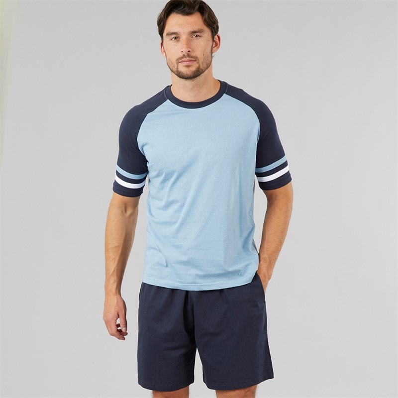 Kangaroo Poo Mens Shortie Pyjama Set Blue/Navy - Image 1