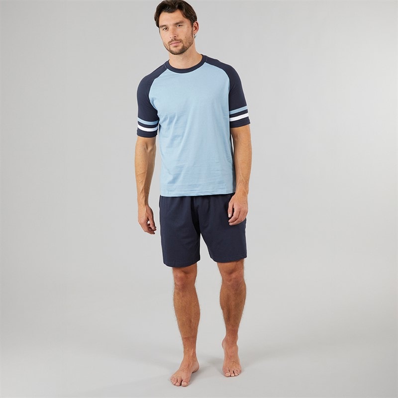Kangaroo Poo Mens Shortie Pyjama Set Blue/Navy - Image 3