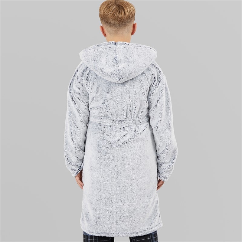 Kangaroo Poo Boys Dressing Gown Navy/Winter White - Image 2
