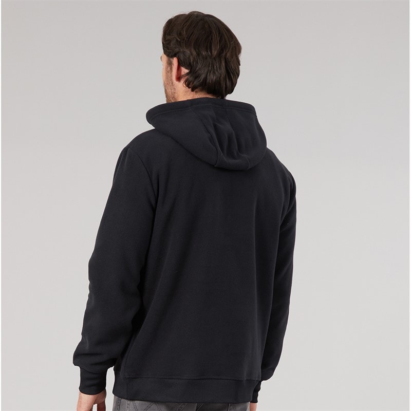 Kangaroo Poo Mens Polar Fleece Hoodie Black - Image 2