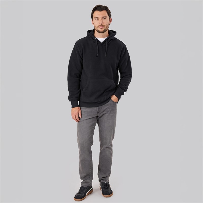 Kangaroo Poo Mens Polar Fleece Hoodie Black - Image 3