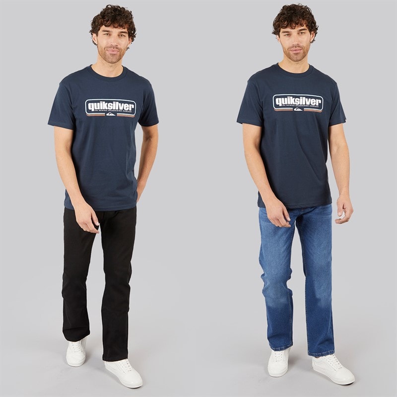 Kangaroo Poo Mens Two Pack Bootcut Denim Jeans Black/Mid Wash - Image 4