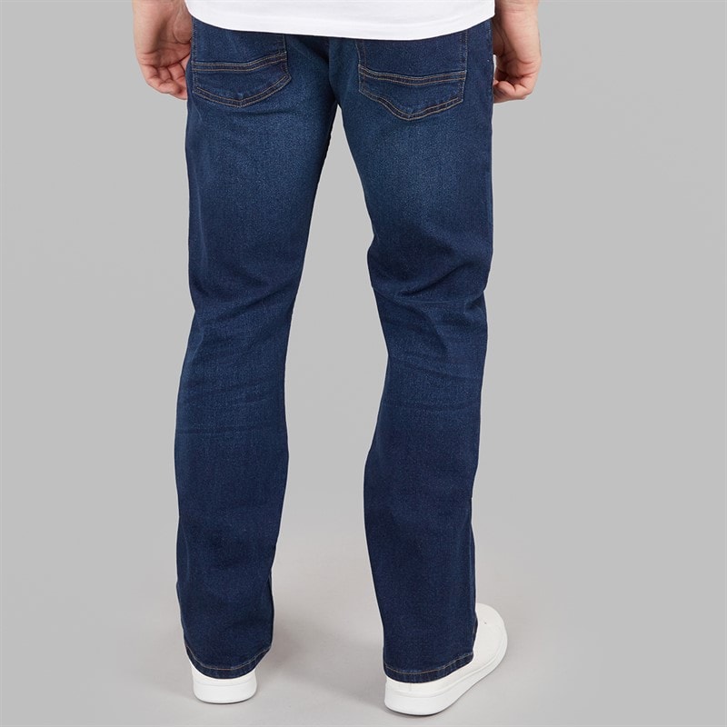 Kangaroo Poo Mens Bootcut Denim Jeans Dark Wash - Image 2