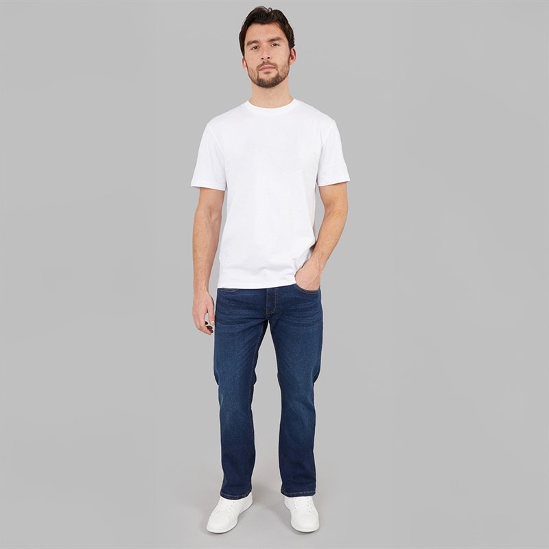Kangaroo Poo Mens Bootcut Denim Jeans Dark Wash - Image 4