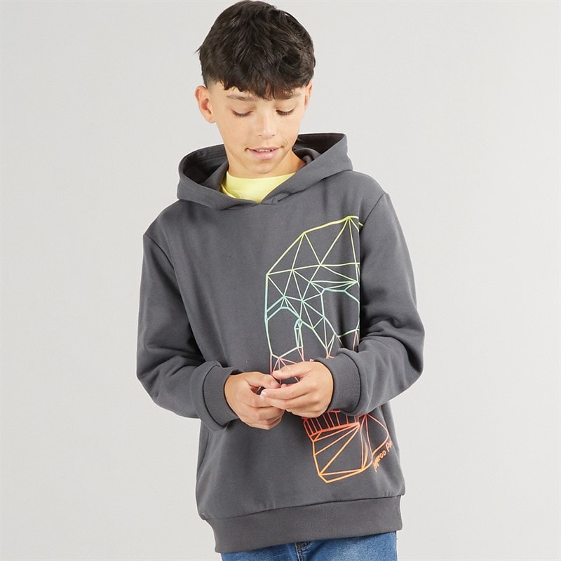 Kangaroo Poo Boys Skull Hoodie Grey