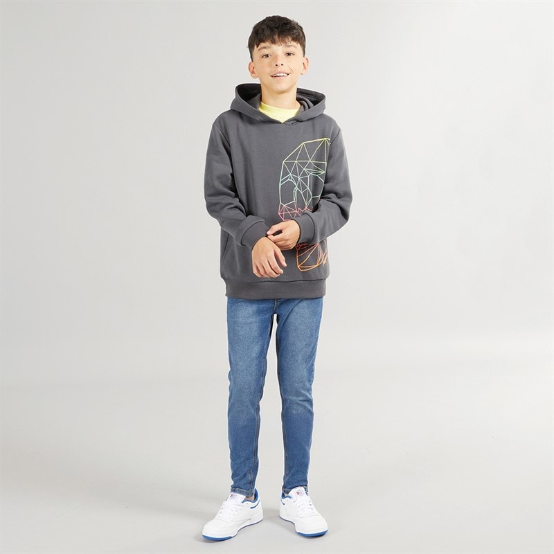 Kangaroo Poo Boys Skull Hoodie Grey - Image 4