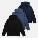 Kangaroo Poo Boys Three Pack Overhead Hoodies Black/Vintage Indigo/Navy