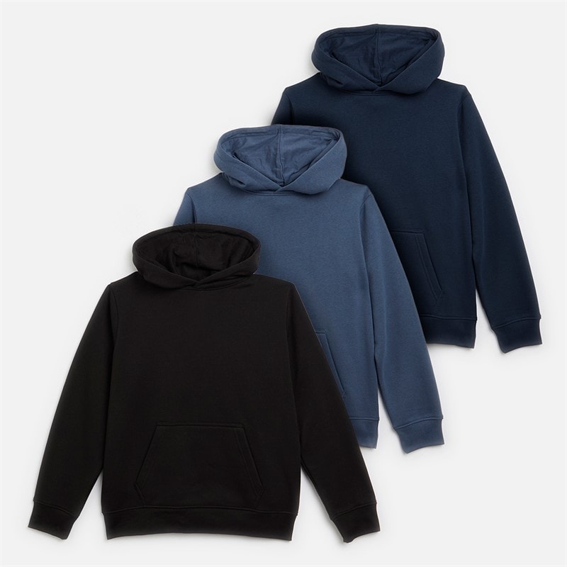 Kangaroo Poo Boys Three Pack Overhead Hoodies Black/Vintage Indigo/Navy