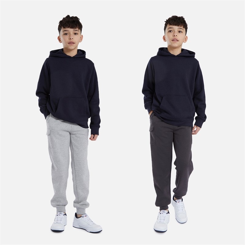 Kangaroo Poo Boys Two Pack Cargo Joggers Magnet/Grey Marl - Image 3