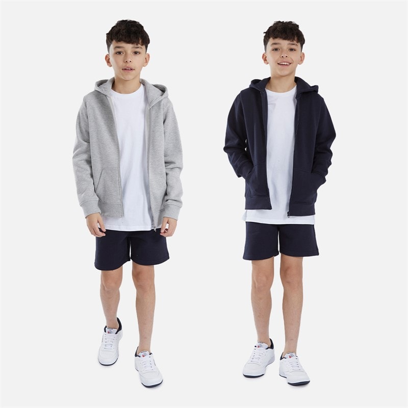 Kangaroo Poo Boys Two Pack Zip Through Hoodies Navy/Grey Marl - Image 5