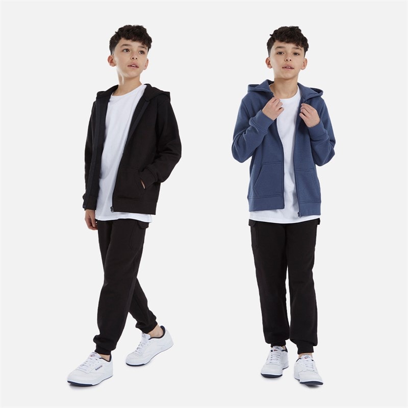Kangaroo Poo Boys Two Pack Zip Through Hoodies Black/Vintage Indigo - Image 5