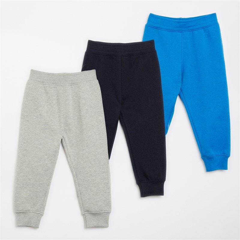 Kangaroo Poo Boys Three Pack Joggers Navy/Blue/Grey Marl