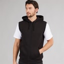 Kangaroo Poo Mens Sleeveless Zip Through Hoodie Black