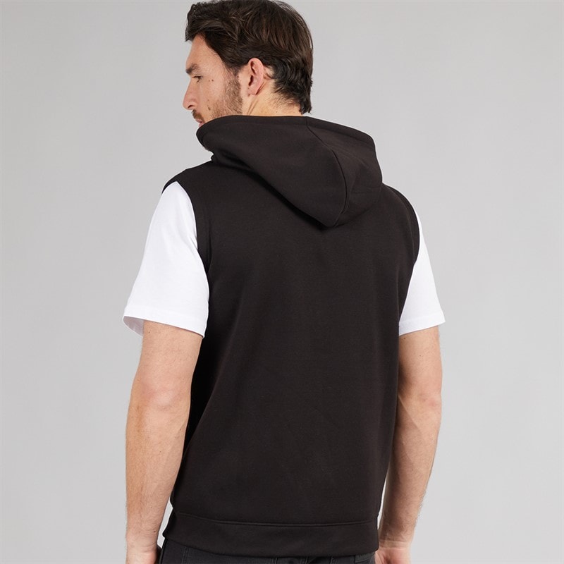 Kangaroo Poo Mens Sleeveless Zip Through Hoodie Black - Image 2
