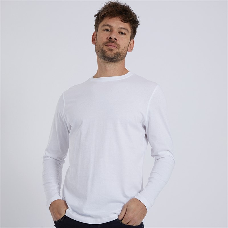Kangaroo Poo Mens Three Pack Long Sleeve T-Shirts Black/White/Charcoal - Image 2