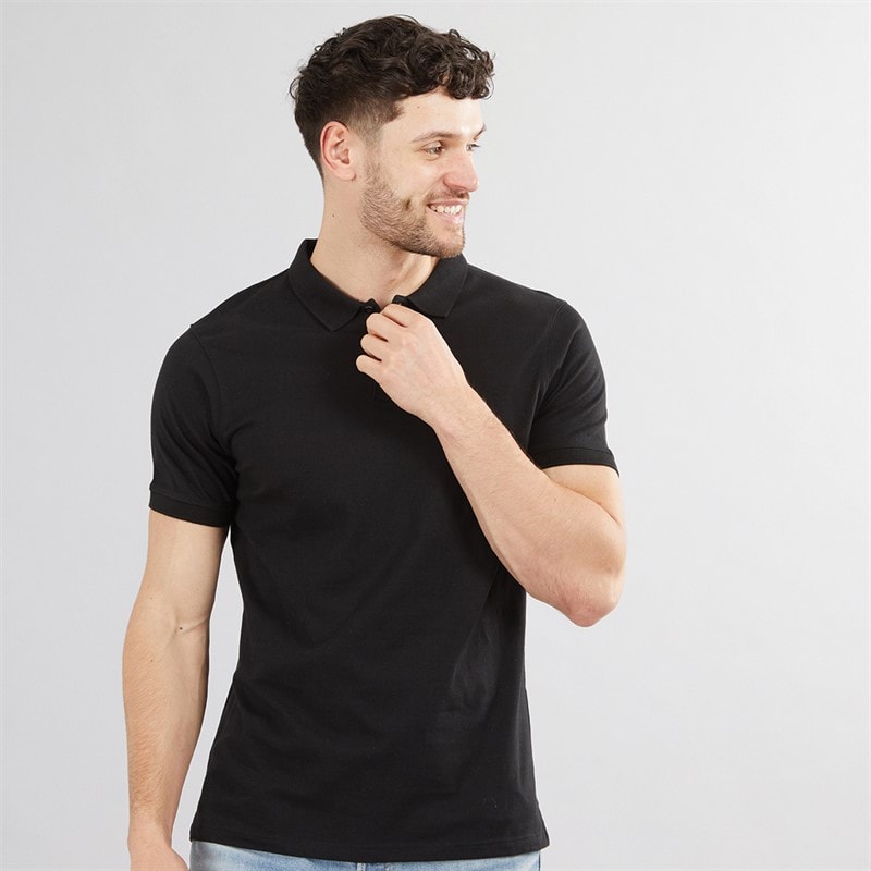 Kangaroo Poo Mens Three Pack Jersey Polo Shirts Black - Image 2