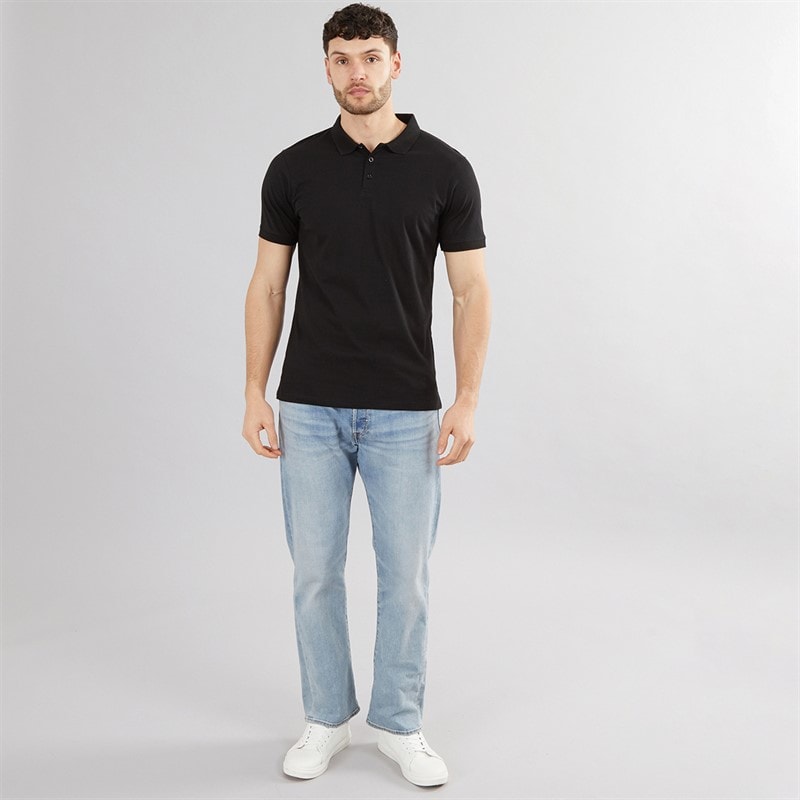 Kangaroo Poo Mens Three Pack Jersey Polo Shirts Black - Image 4
