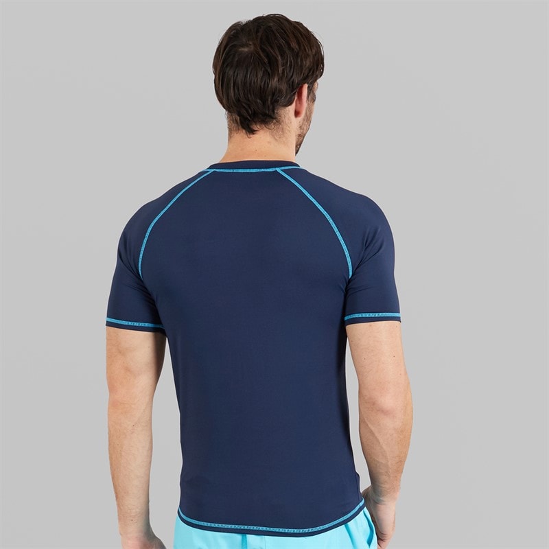 Kangaroo Poo Mens Rash Vest Navy/Aqua Contrast - Image 2