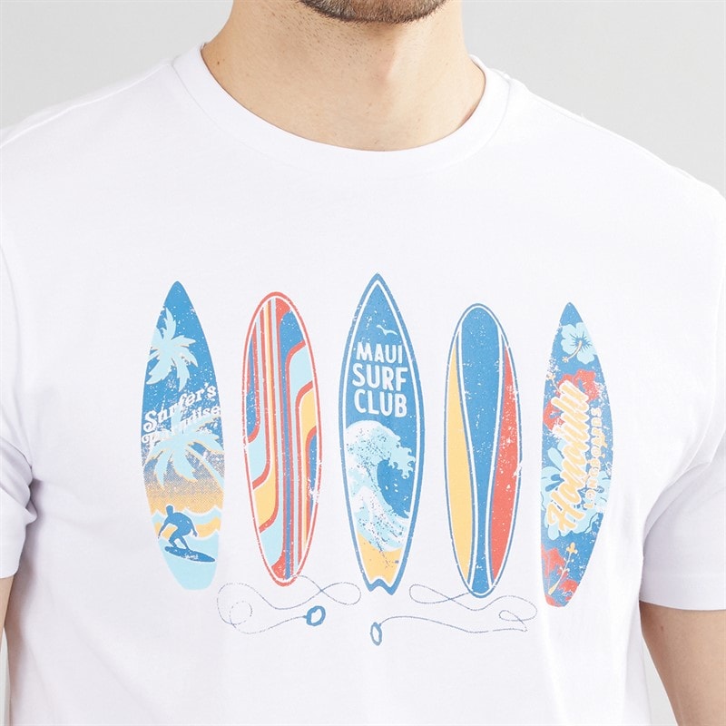 Kangaroo Poo Mens Surf Board T-Shirt White - Image 3