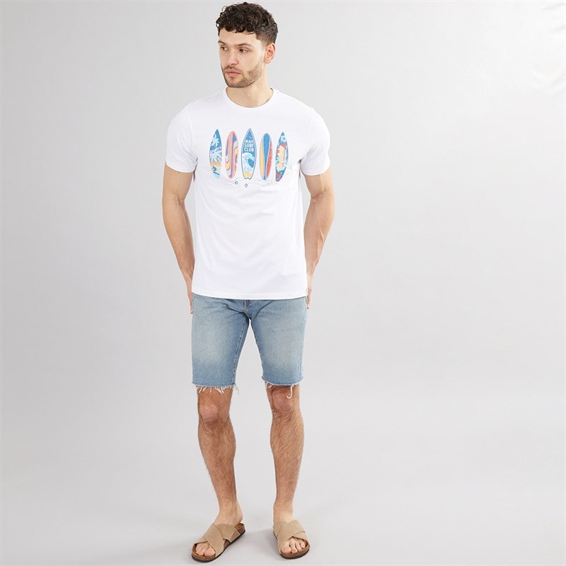 Kangaroo Poo Mens Surf Board T-Shirt White - Image 4