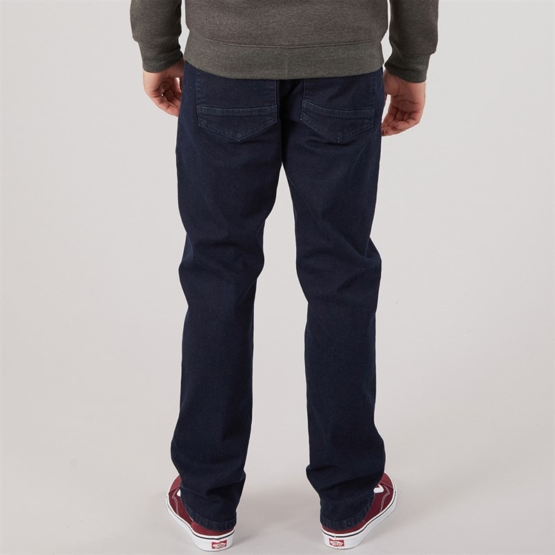 Kangaroo Poo Mens Stretch Straight Fit Jeans Blue Black - Image 2