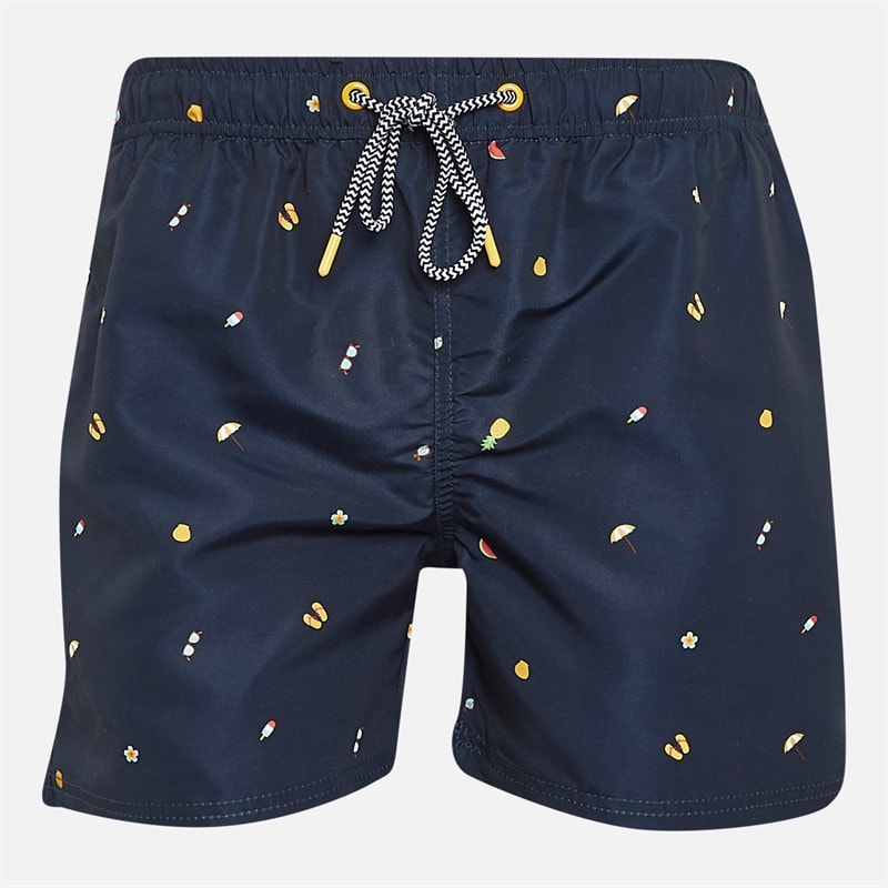 Kangaroo Poo Mens All Over Print Swim Shorts Navy AOP - Image 1